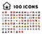 100 Covid Isolation Icons - Vector Icon Set