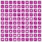 100 diagnostic icons set grunge pink