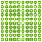 100 dialog icons hexagon green