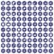 100 dialog icons hexagon purple