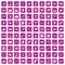 100 dialog icons set grunge pink