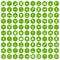 100 disabled healthcare icons hexagon green