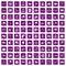 100 dispatcher icons set grunge purple