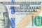 100 dollars banknote closeup macro fragment