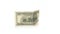 100 dollars banknote rotates on a white background. Isolate. Half-folded money side view. 100 dollars depicted Benjamin