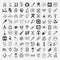 100 doodle Medical icons set