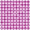 100 eco icons hexagon violet