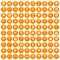 100 economy icons set orange