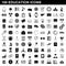 100 education icons set, simple style