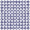 100 electrical engineering icons hexagon purple