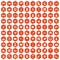100 Europe icons hexagon orange