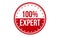 100% Expert Rubber Stamp. Red 100% Expert Rubber Grunge Stamp Seal Vector Illustration - Vector