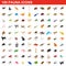 100 fauna icons set, isometric 3d style