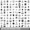 100 fellow worker icons set, simple style