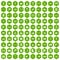 100 fence icons hexagon green