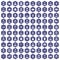 100 folk icons hexagon purple