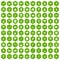 100 forest icons hexagon green