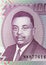 100 Francs banknote. Bank of Burundi. Fragment: Prince Louis Rwagasore 1932 - 1961