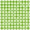 100 furnishing icons hexagon green