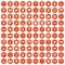 100 furnishing icons hexagon orange