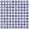 100 furnishing icons hexagon purple