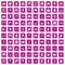 100 furnishing icons set grunge pink