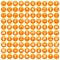 100 furnishing icons set orange