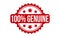 100% Genuine Rubber Stamp. Red 100% Genuine Rubber Grunge Stamp Seal Vector Illustration - Vector