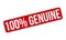 100% Genuine Rubber Stamp. Red 100% Genuine Rubber Grunge Stamp Seal Vector Illustration - Vector