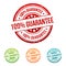 100% Guarantee Stamp Button Banner Badge in different colours.