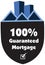 100% guaranteed mortgage label or badge isolated on white