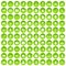 100 hacking icons set green circle