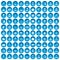 100 hairdresser icons set blue