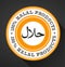 100% Halal Product Label, certified halal food seal