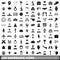 100 handshake icons set, simple style