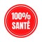 100% healthy symbol icon called 100% sante in French language