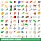 100 holidays icons set, isometric 3d style