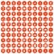 100 home icons hexagon orange
