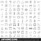 100 home icons set, outline style