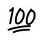 100 hundred emoticon icon on white background. 100 emoji score sticker. 100 sign. flat style