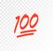 100 hundred emoticon vector icon. 100 emoji score sticker