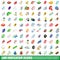 100 indicator icons set, isometric 3d style