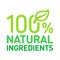 100% ingredients of natural origin vector logo icon badge concept