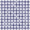 100 initiation icons hexagon purple