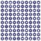 100 journalist icons hexagon purple