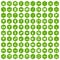 100 karaoke icons hexagon green