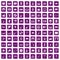 100 karaoke icons set grunge purple