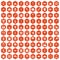 100 laboratory icons hexagon orange