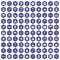 100 laboratory icons hexagon purple