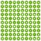 100 leaf icons hexagon green